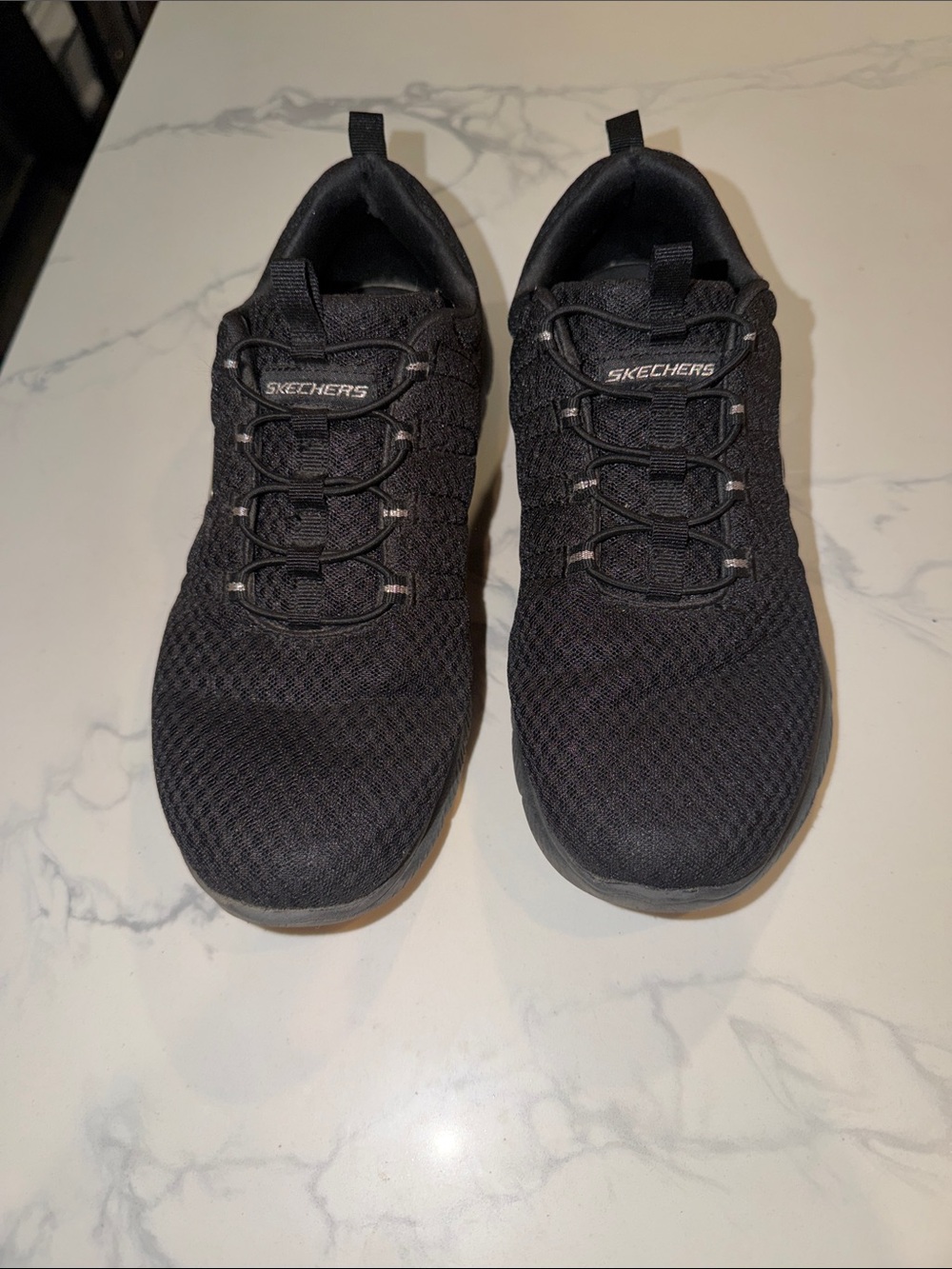 Skechers Men's Black Lightweight Knit Slip-On Sneakers
